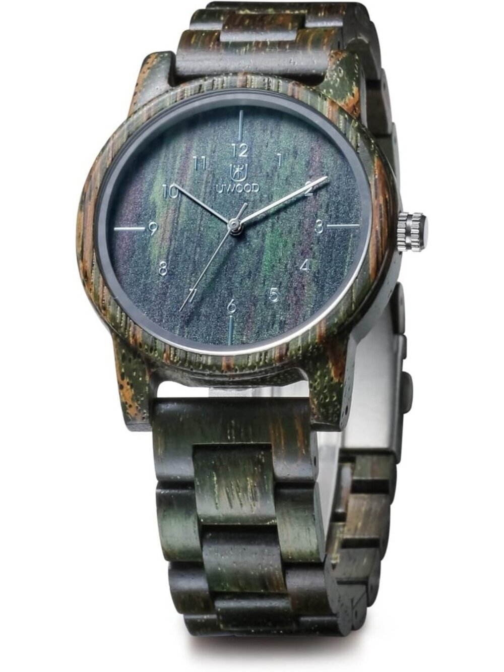 Men's Green Analog Unisex Natural Handmade Adjustable Waterproof Wooden Watch